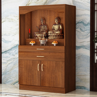 Buddhist Niche Table Fragrant Table Buddha Statues Shrine Table Solid Wood Vertical Cabinet Buddha Cabinet Shrine Buddha Table Home God of Wealth Bodhisattva Worship Table