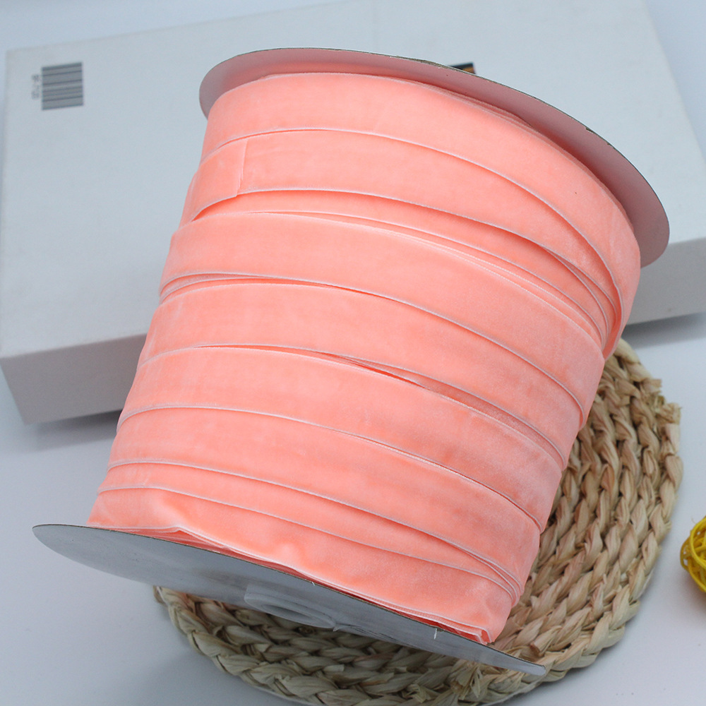 2cm unilateral banda de flocado ropa hecha a mano DIY accesorios, regalo de pastel embalaje de seda de terciopelo