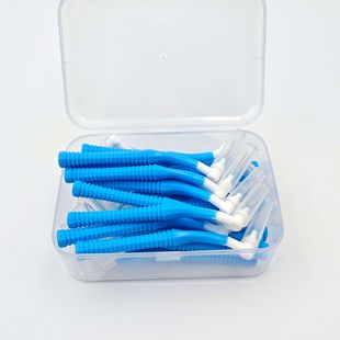 Cross-Border L-Shaped Interdental Brush with Replaceable Interdental Brush, Rear Interdental Brush, Orthodontic Toothbrush, Spot Wholesale 20 Pieces/Box
