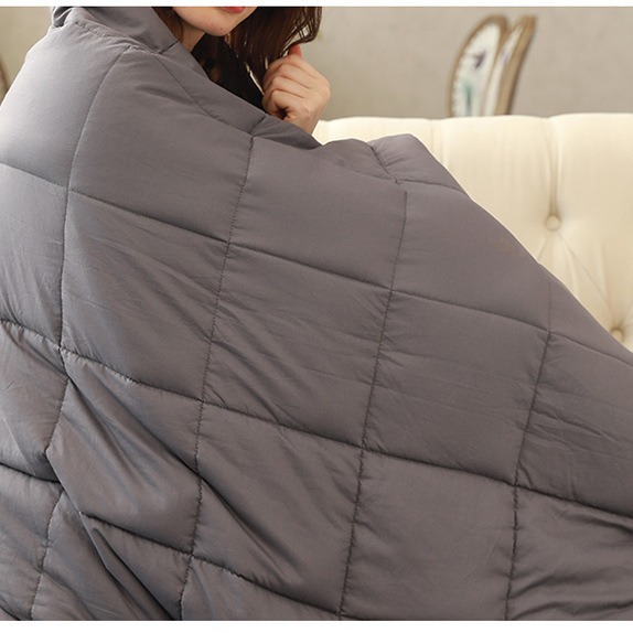 Suministro directo de manta de gravedad algodón gris oscuro gris claro empalme cuentas de vidrio relleno de gravedad exportado weighted blank