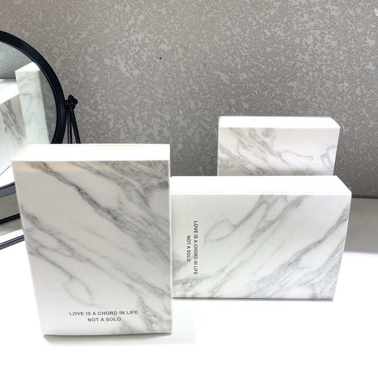 北欧风格大理石纹首饰包装抽屉盒礼品盒现货ins风礼物盒饰品盒
