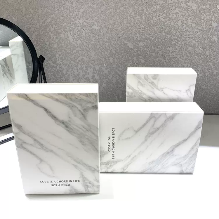 北欧风格大理石纹首饰包装抽屉盒礼品盒现货ins风礼物盒饰品盒