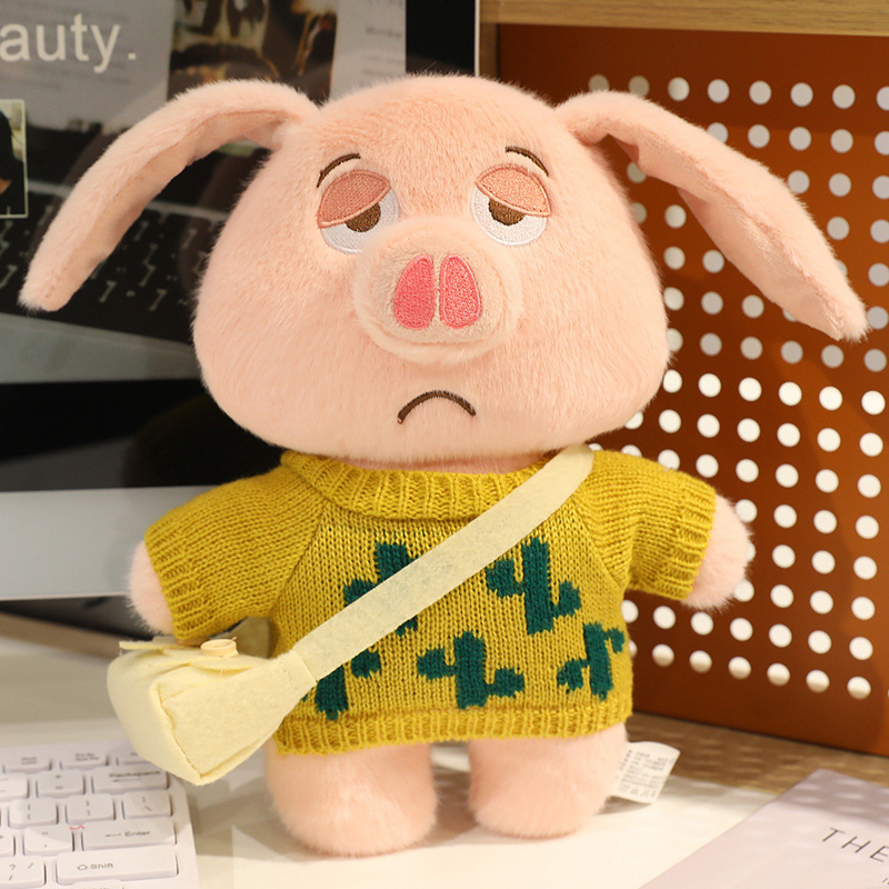 Transformado en una muñeca de montura de cerdo volador, linda muñeca, orejas plegables, regalo de vacaciones complicado de alto valor