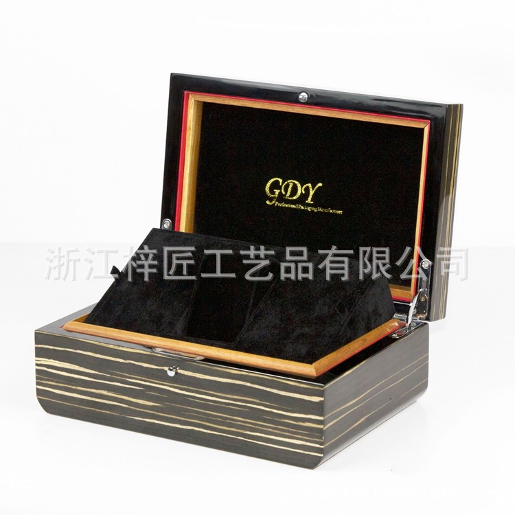 钢琴漆实木首饰盒木质收纳盒耳钉戒指珠宝高级饰品手表包装盒