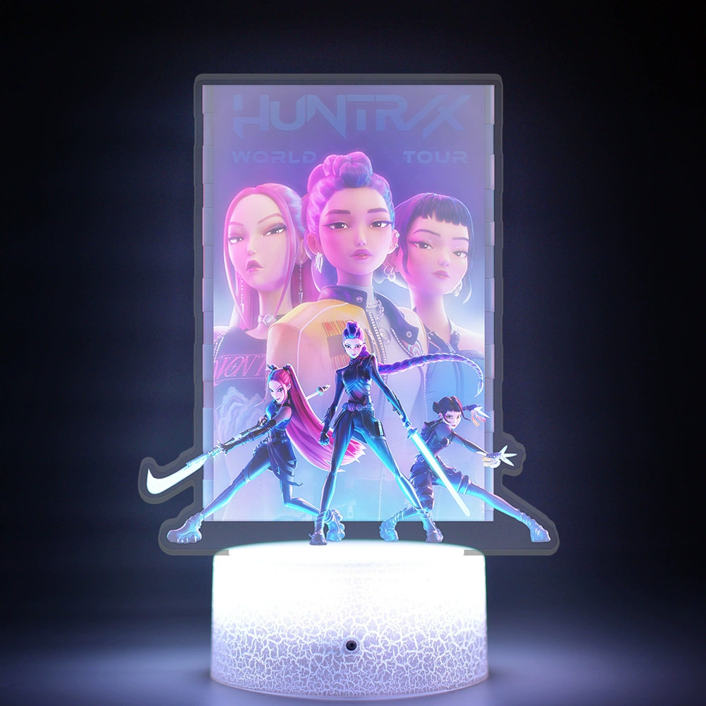 K-POP KPop Demon Hunters movie peripherals with internal printed remote control 16-color night light