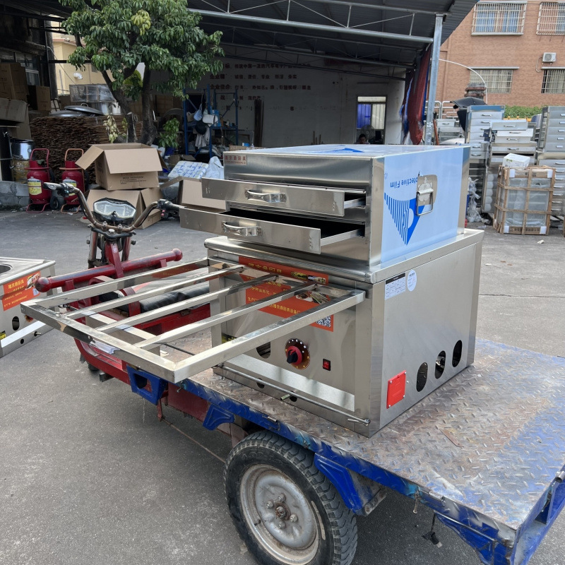 Longjingding modelo de coche de tres ruedas máquina de salchichas de gas vapor comercial multifuncional horno de salchichas de vapor de desayuno cabina completa image 22