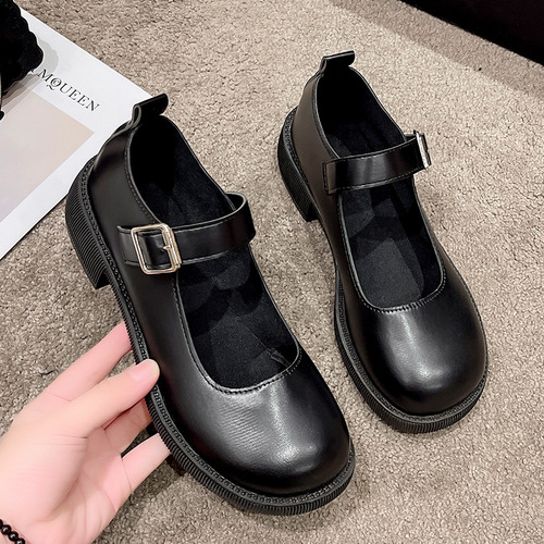 Flat-bottomed JK uniform Joyco shoes for women 2024 small leather shoes Japanese college style single shoes retro British style Lolita shoes