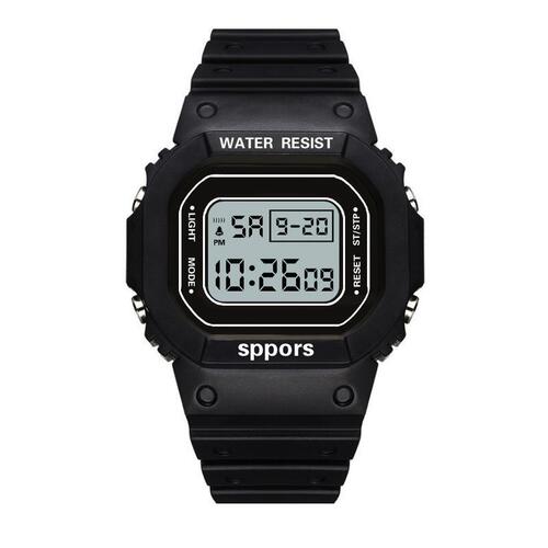 Matcha Green Small Cubic LED Electronic Watch for Couples - Multifunctional Watch for Men and Women, Night Light, Waterproof - Suitable for Middle School Students