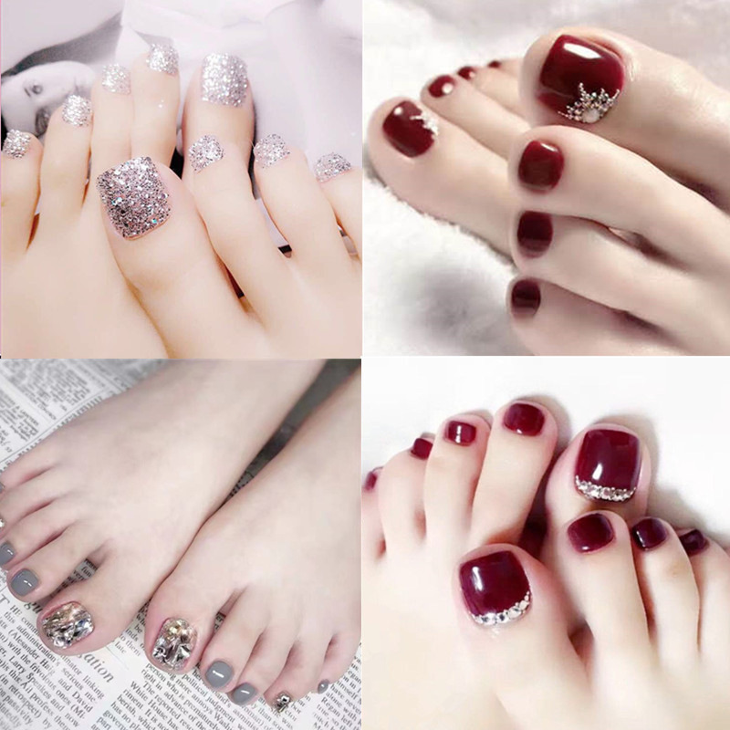Cross-border wholesale toenail wearable nail nail nail patch toenail press on toe nails