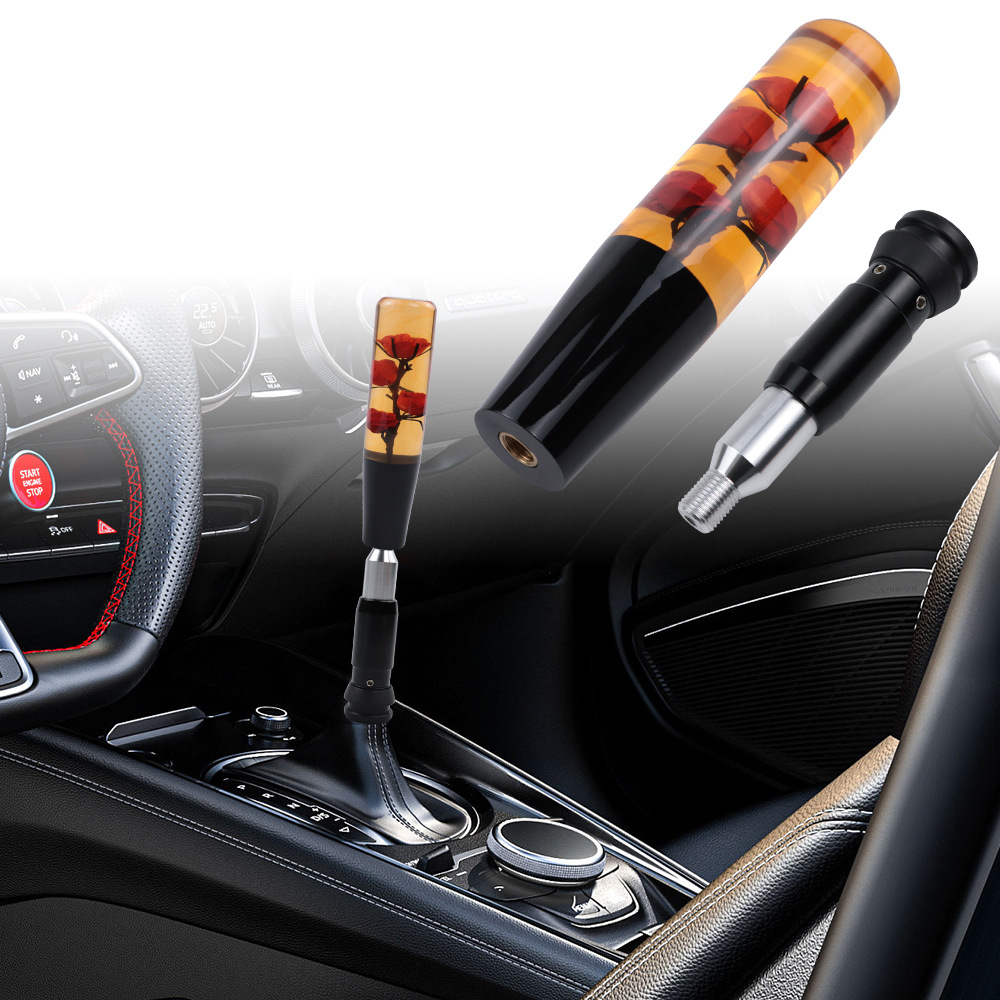 Car modification universal acrylic personality crystal rose gear head shift manual gear shift lever head