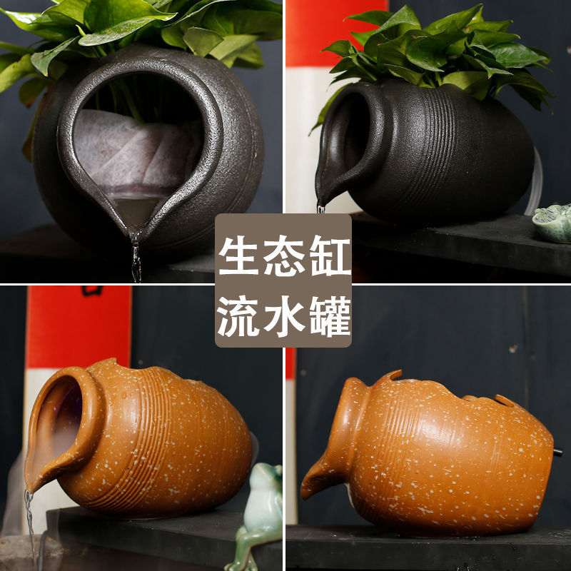 Ecological fish tank ceramic tank opening circulating water accessories water stone water pump garden landscape decoration ornaments