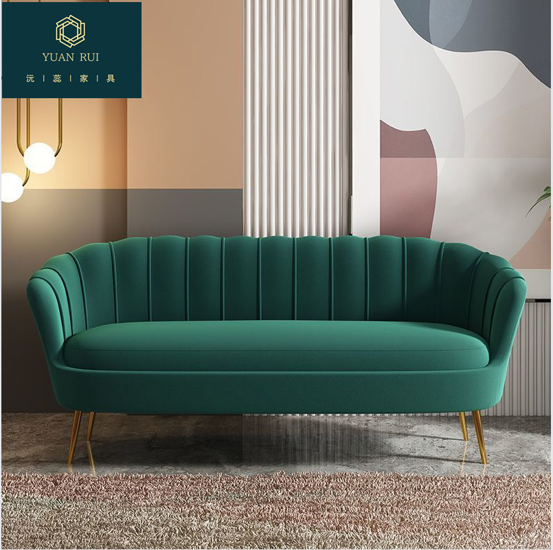 European-Style Sofa, Petal Fabric Sofa, Small Apartment Living Room, High-End Sofa, Double Sofa, Single Cloud Sofa