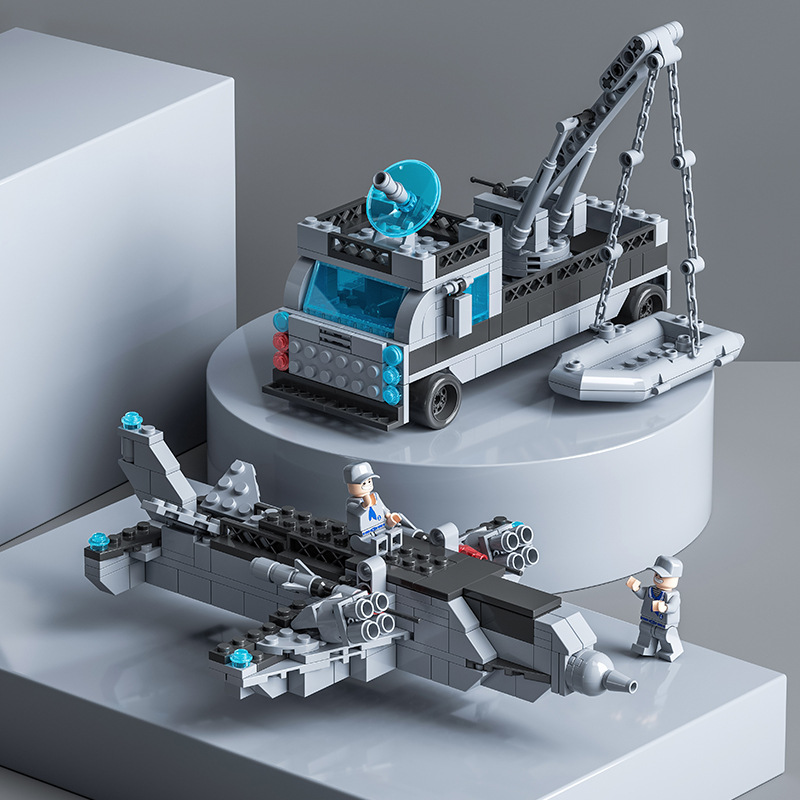 Los niños de partículas pequeñas bloques de construcción compatibles con Leboy montado portaaviones juguete destructor militar de alto modelo de portaaviones