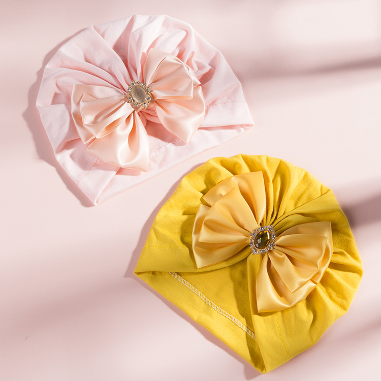 17g Weight Wedding Occasion Bow Knot Pattern Unisex Gender Fashion Style Grey, White, Pink, Purple, Red, Blue, Yellow, Black Color One Size Size Wholesale Children's Solid Color Big Bow Rhinestone Hedging Hat Nihaojewelry 14