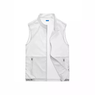 Men's Ice Silk Vest Breathable Summer Vest Cross-border Casual Waistle Collar Outdoor Fishing Vest Sleeveless Vest Thin Vest