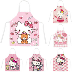 Workwear Apron Cat Cartoon Cute Pattern Adult Parent-Child Sleeveless Waist Apron