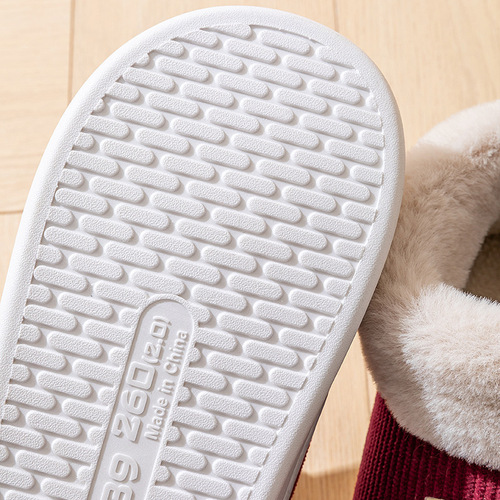 Fall/Winter Cotton Slippers for Women & Couples: Fluffy Fleece-Lined, Non-Slip Indoor Home Wear—Perfect for Postpartum Recovery or Cozy Indoor Use