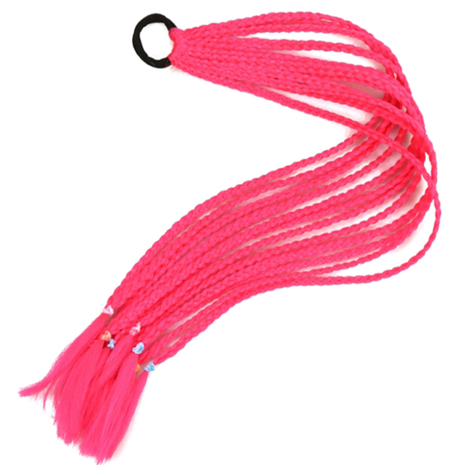 Trenzas de color de tres hebras de cola de caballo de tela de alta temperatura de seda sucia trenzas de cabello tipo peluca