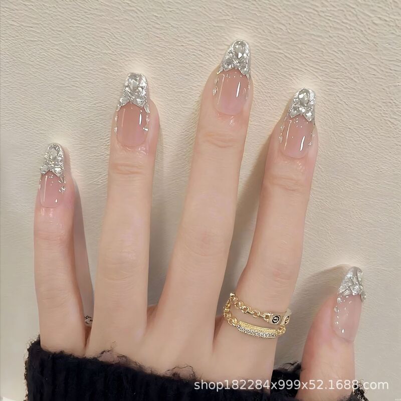 S028 Ice Transparent Butterfly Purely Handmade Wearable Manicure Whitening High-Quality Nail Patch Exploding Flash