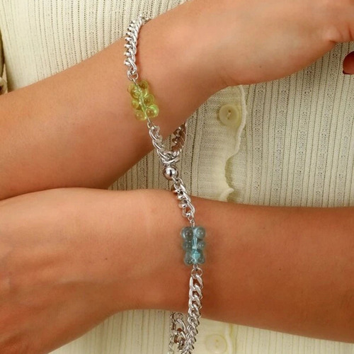 New Colorful Teddy Bear Couple's Bracelet, Heart-Seeking Fashion Couple's Bracelet, Magnetic Couple's Bracelet