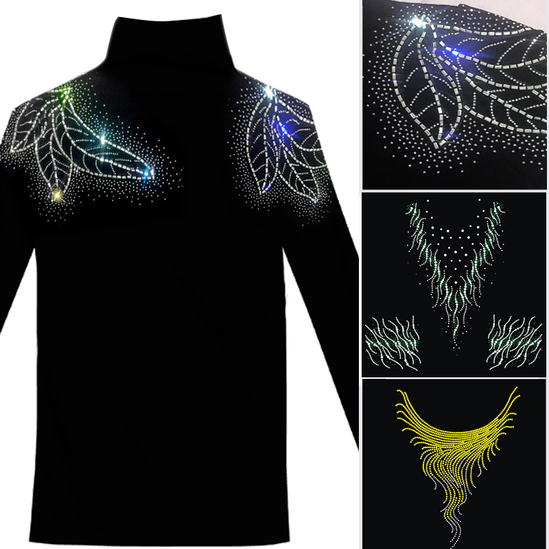 2021新款毛衣衣领刺绣绣花烫钻 打底衫卫衣烫钻烫图厂家