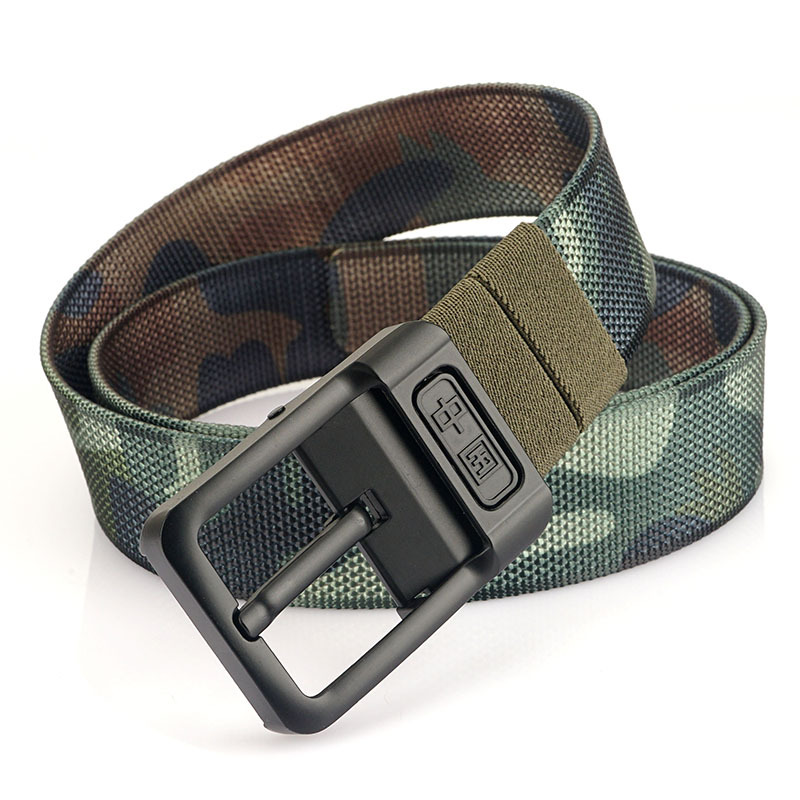 [Doble cara de doble uso] nueva hebilla giratoria cinturón de nylon de dos colores para jóvenes y de mediana edad casual cinturón de pantalones de lona de todos los partidos