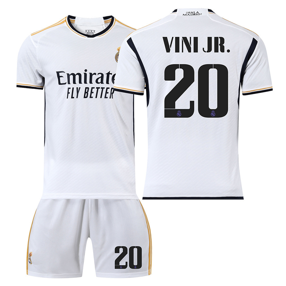 Uniforme de fútbol del Real Madrid 2425 para hombre, camiseta de fútbol número 7 Vinicius, número 5 Bellingham, número 10 Mbappé