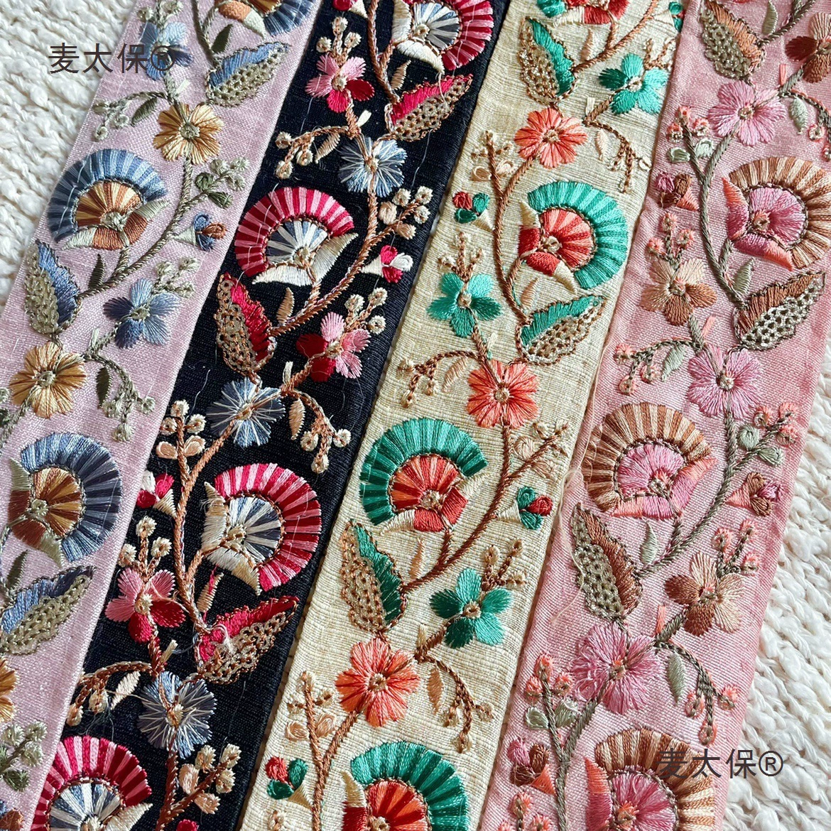 Индийская вышитая лента, широкая простая лента в этническом стиле, аксессуары ручной работы, сделай сам, Metabo