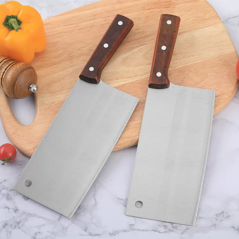 厂家现货 木柄厨用菜刀家用不锈钢切菜刀厨房锋利切片刀斩骨刀