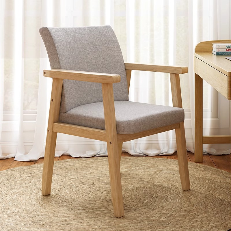 Solid Wood Chair for Home Use, Comfortable for Long Sitting, Computer Chair for Bedroom, Study, Office Seat, Desk Chair with Backrest, Dining Chair