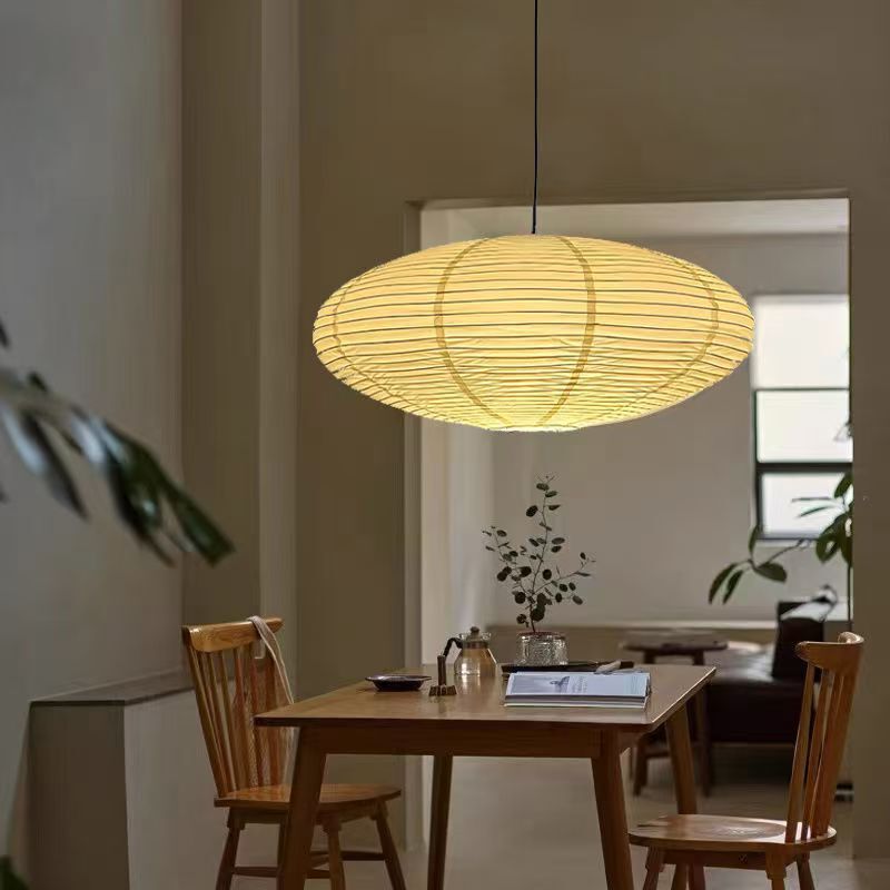 Japanese Style Quiet Wind Lampshade Bedroom Homestay Restaurant Coffee Clothing Store Lantern Isao Noguchi Xuan Paper Light UFO Chandelier
