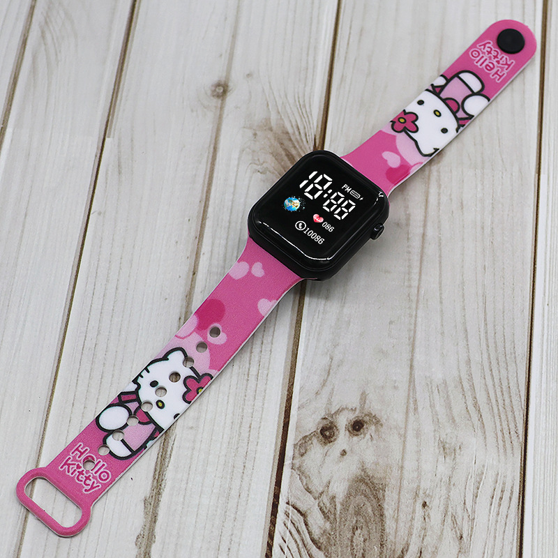 Inventario al por mayor transfronterizo nueva impresión LED tierra reloj electrónico de dibujos animados estudiantes lindos cool reloj táctil