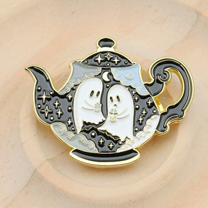 Ghost Teapot Brooch Enamel Pin Magic Tea Series Pin Backpack Clothing Accessories Unique Gift Decoration