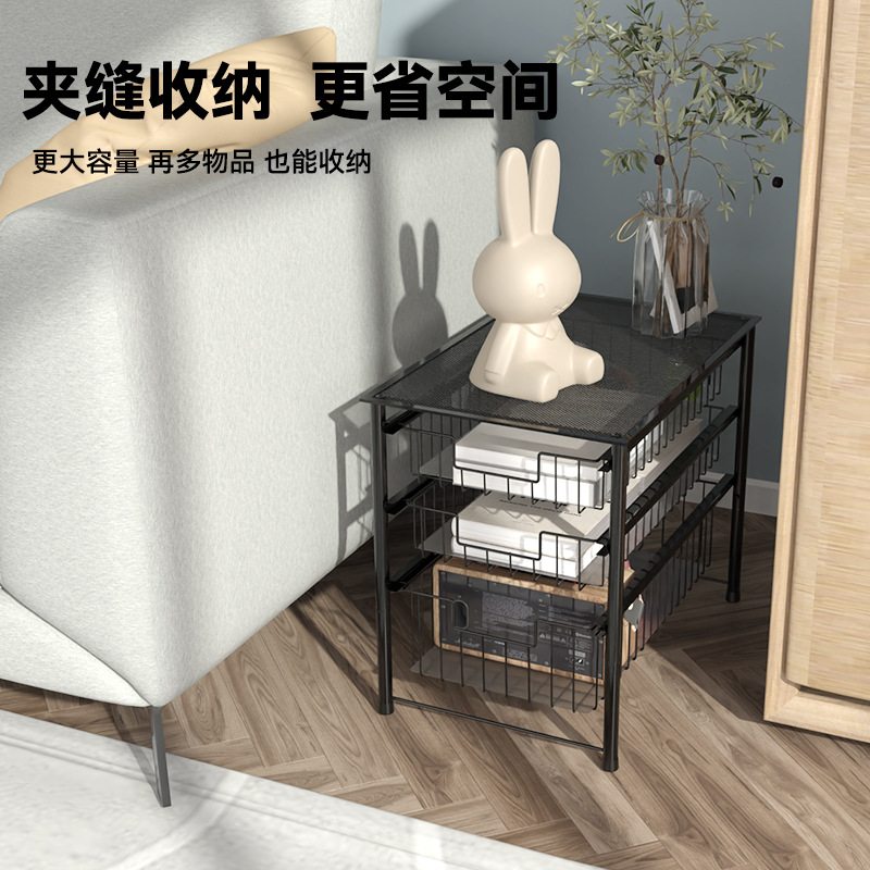 Rack de almacenamiento de piso de estilo nórdico transfronterizo hogar sala de estar multi-capa móvil deslizante cajón cesta de almacenamiento fábrica en stock