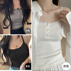 White lace camisole women's inner wear 2024 summer new bottoming design niche pure desire outer top