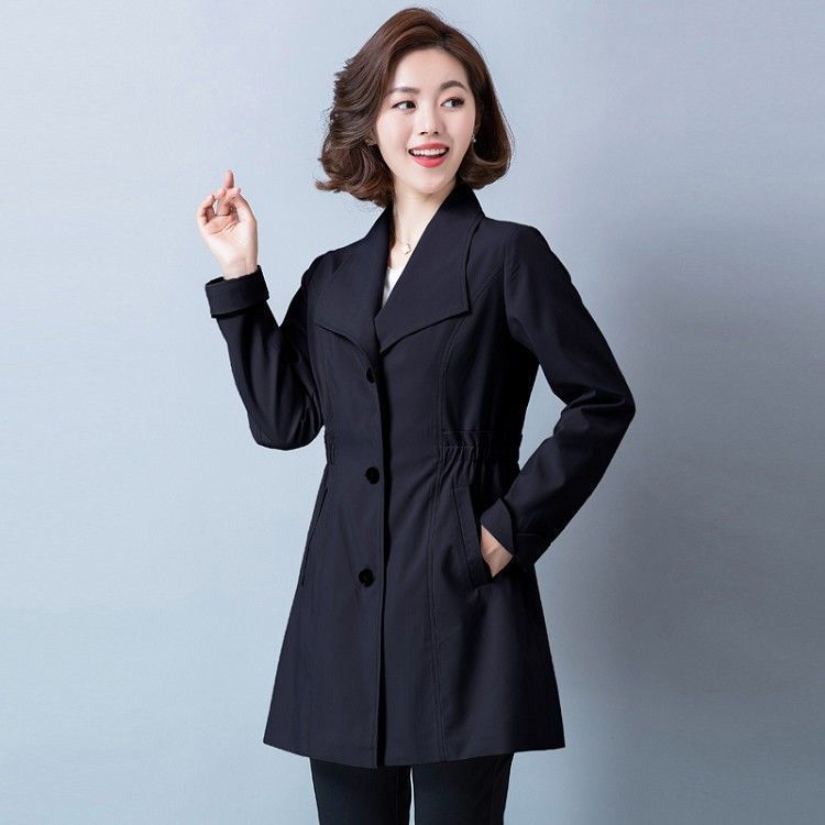 胖妹妹春秋装显瘦斤风衣女中长款码薄款300新款春秋外套加大气质|undefined