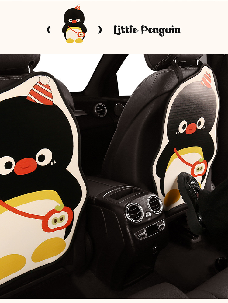 Penguin Cute Lady Cartoon Car Seat Back Anti-Kick Pad Car Seat Back Anti-Fouling Pad Anti-Dirty Pad