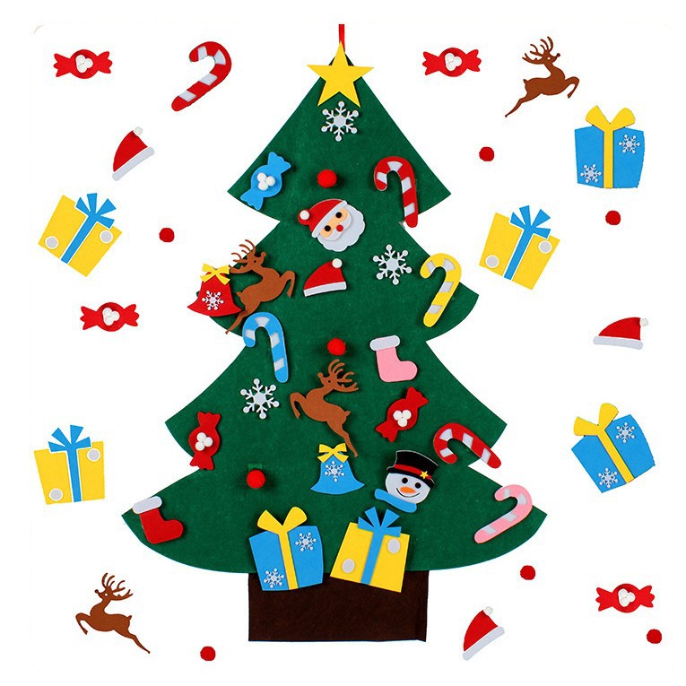 Navidad árbol de navidad de fieltro transfronterizo colgante aleatorio niño bricolaje fieltro tridimensional árbol de navidad decoración hecha a mano creativa