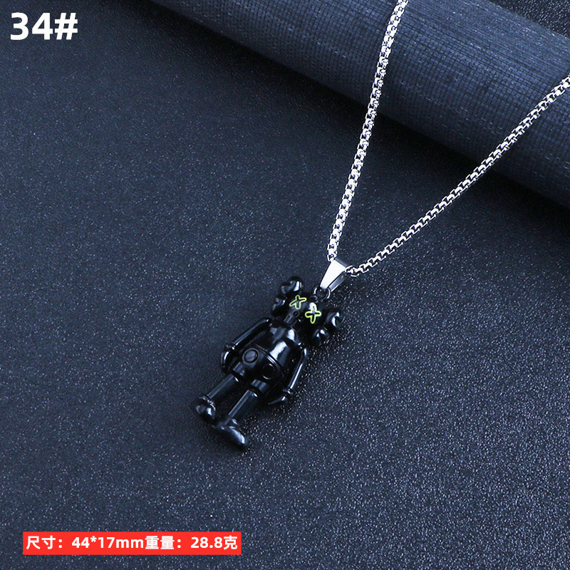 Hombres collar de titanio joyería acero aleación personalizada colgante ins hip hop calle suéter largo cadena accesorios colgantes