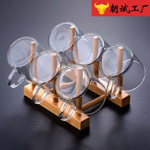 Wholesale heat-resistant glass tea cup, transparent handmade coffee flower tea cup, heat-resistant glass tea cup
