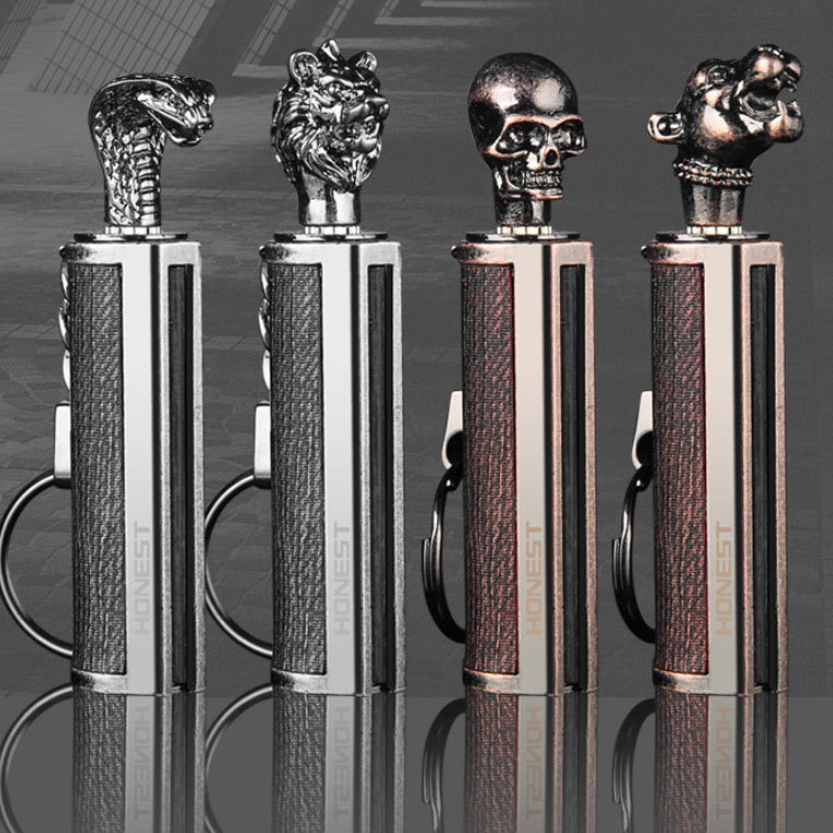 百诚尖峰6号万次火柴复古鬼头煤油打火机创意钥匙环跨境外贸批发