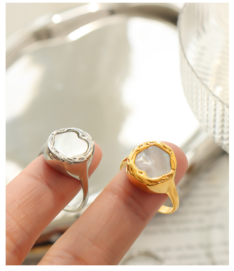 Real Gold Plated Plating Material Rings Classification PVD Coated Real Gold Plated 18K Gold Geometric 304 Stainless Steel Fashion Waterproof Non Tarnish Rings