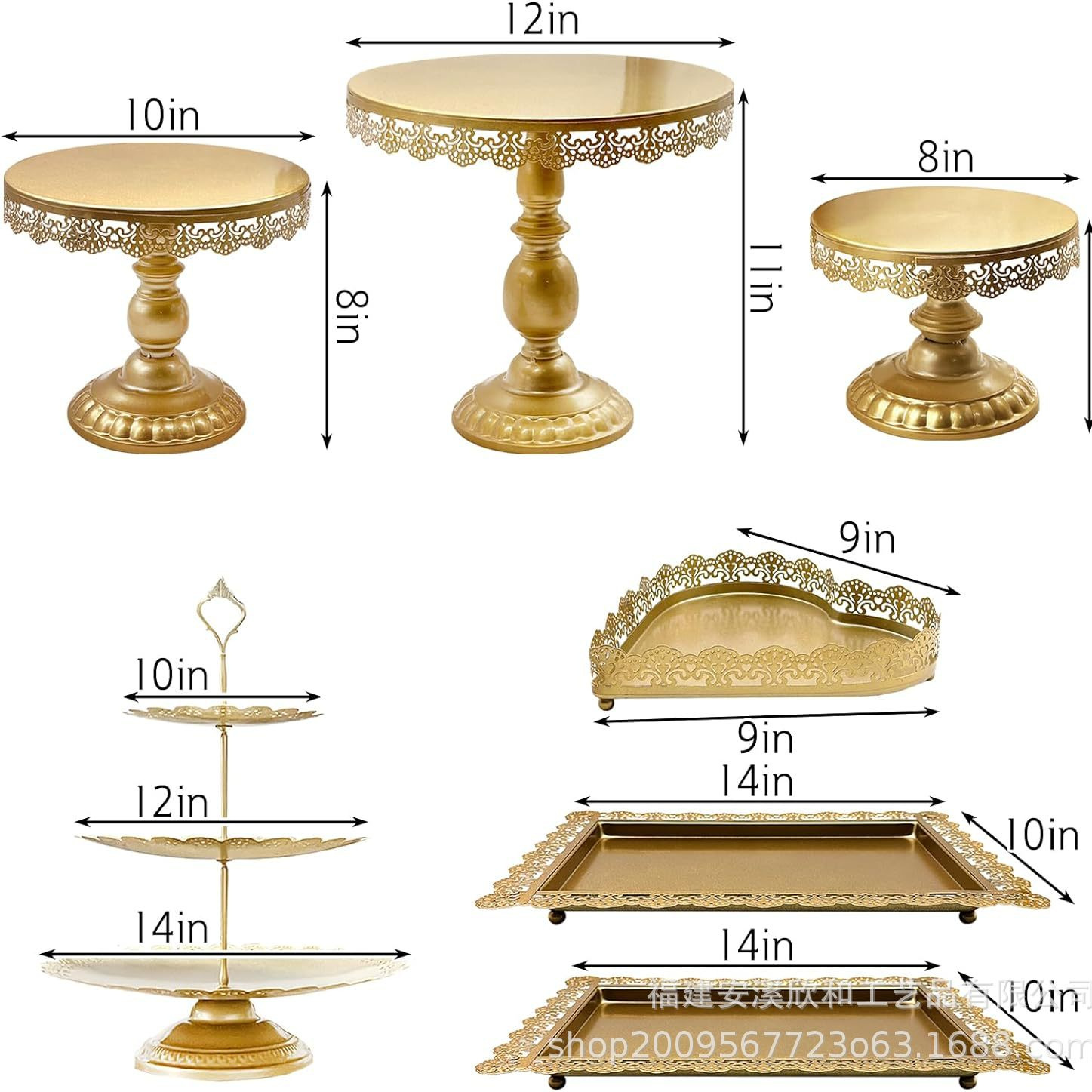 Estante de pastel europeo de hierro forjado conjunto de decoración de boda postres tienda de bocadillos estante de baile prop bandeja de pastel