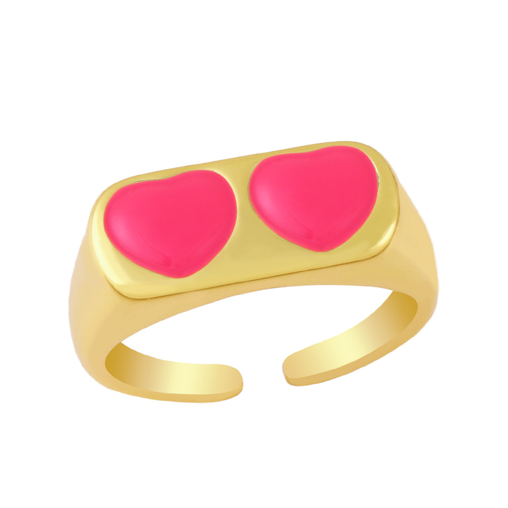 European And American Cross-border Jewelry Simple Creative Retro Dripping Peach Heart Geometric Ring display picture 8