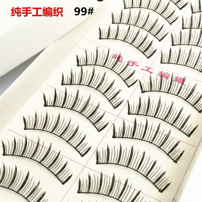 Studio commonly used 99 112# hand-woven false eyelashes natural long nude makeup eyelashes manufacturers batch
