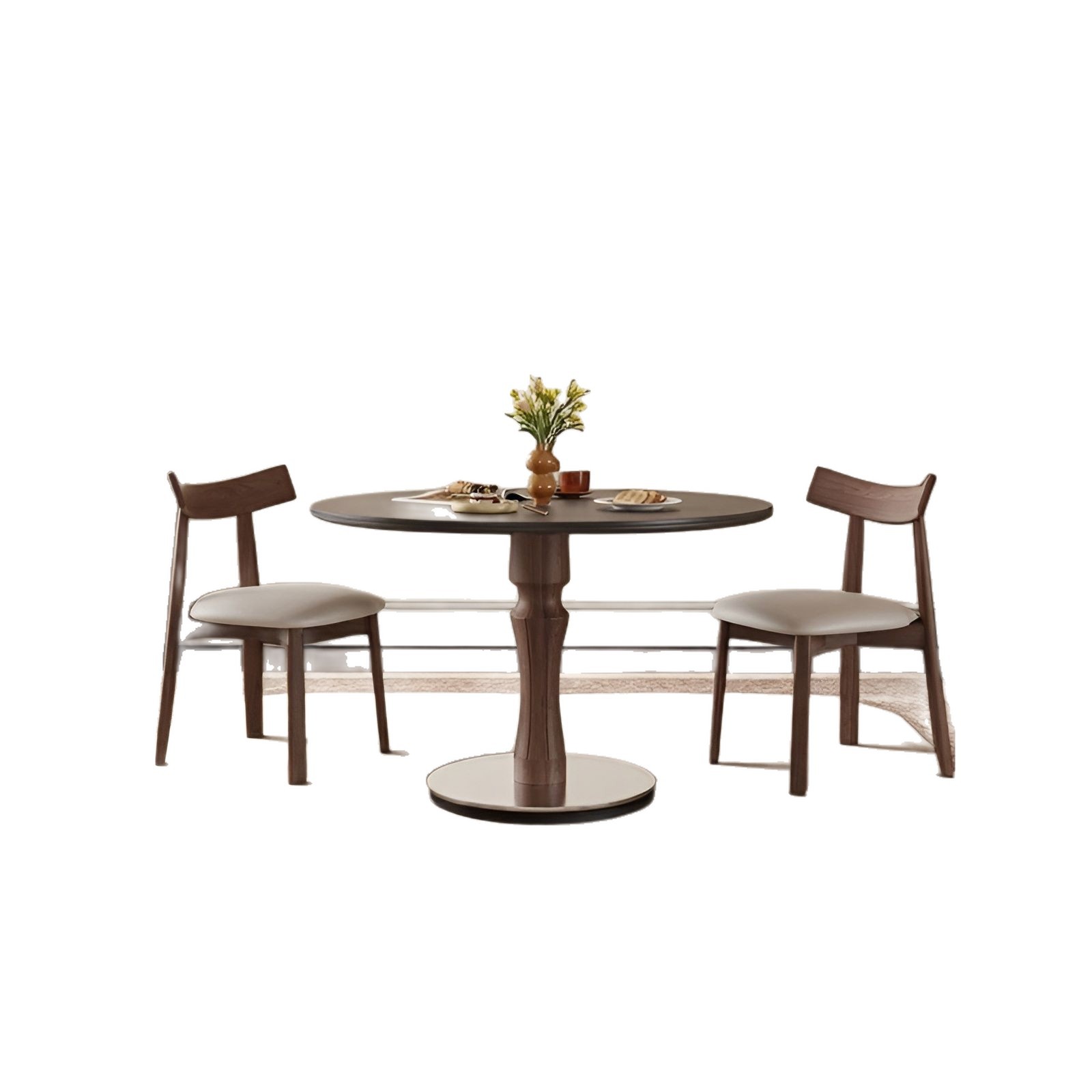 Nordic Solid Wood Dining Chair Hotel Home Modern Light Luxury Simple Backrest Chair Black Paddle Restaurant Bar Chair