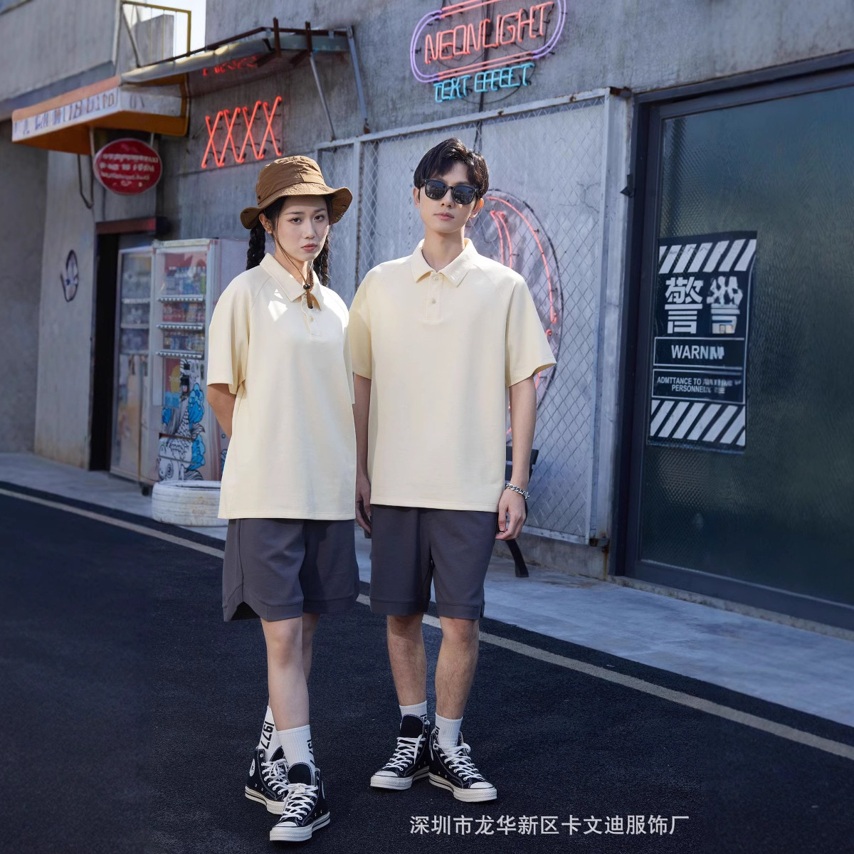 Japanese simple fashion solid color Paul shirt lapel short sleeve T-shirt men's fashion brand new raglan polo shirt women wholesale