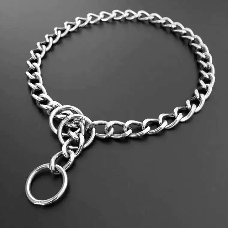 Оптовый витой цветочный P-цепочка ошейник трехкольцевой ошейник из нержавеющей стали золотистый ретривер маленький, средний и большой собака бесшовный сварной ошейник для собак