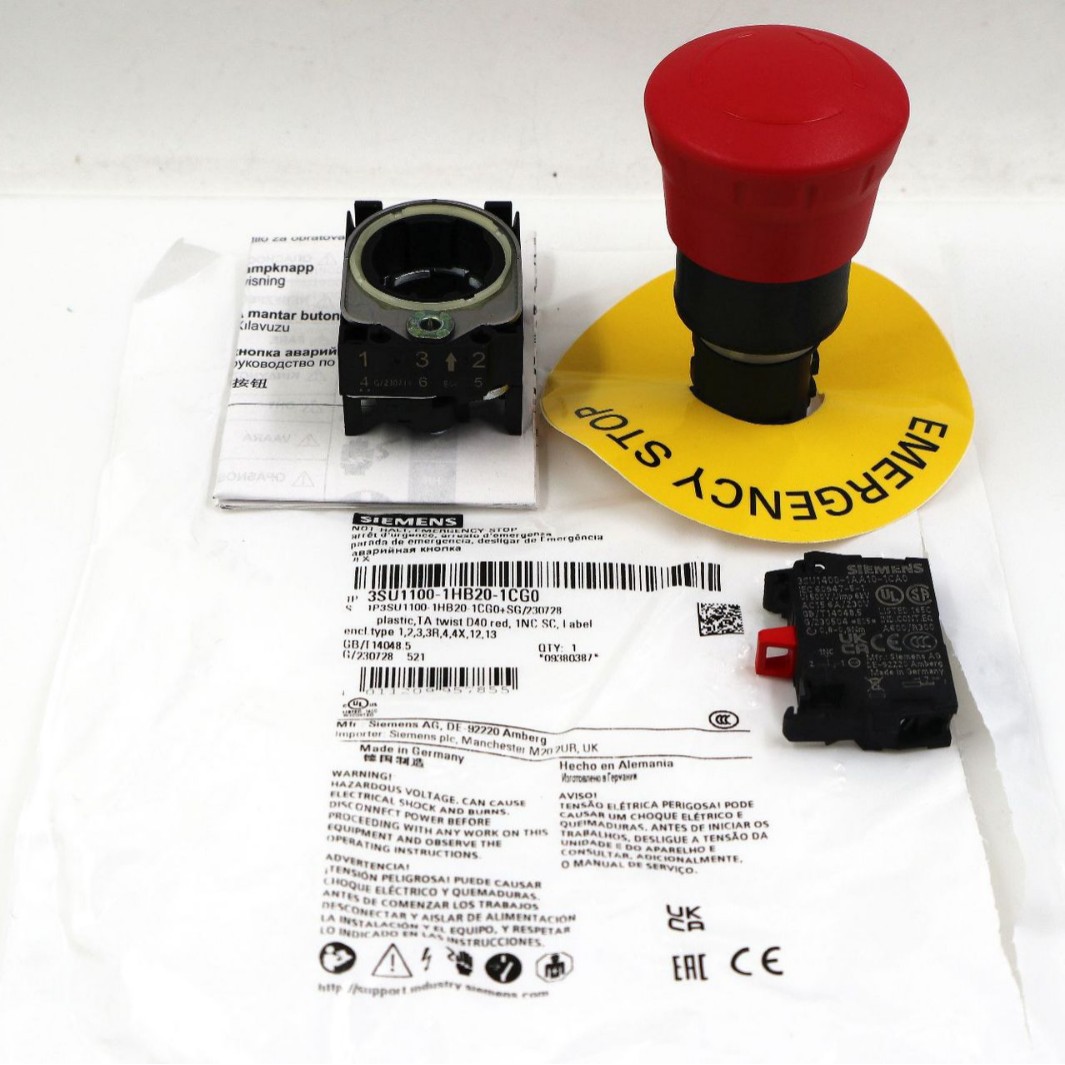 原装德国西门子急停开关3SU1100-1HB20-1CG0  3SU1100-1HB20-1PG0