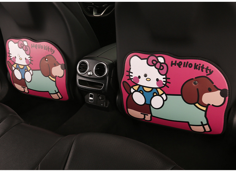 Women's Cute Cartoon Kitten Car Seat Back Anti-Kick Pad Car Seat Back Anti-Fouling Pad Rear Anti-Dirty Pad